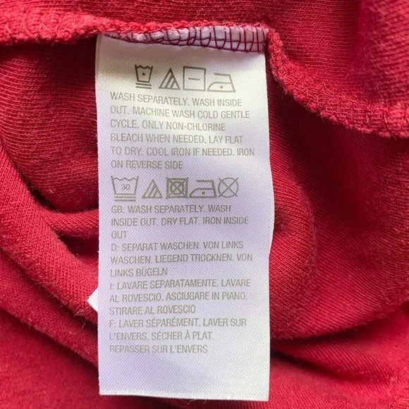 Quacker Factory RED Wine Pearl Beads on Bell Sleeve Dressy Top Size Large - Picture 6 of 12